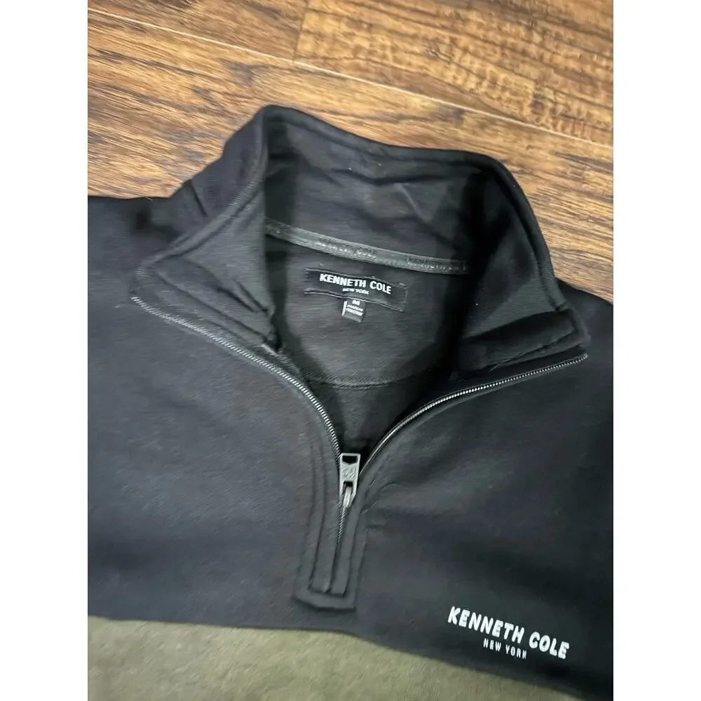 Kenneth Cole Sweatshirt Mens Multi Colorblock Golf Performance Quarter Zip Sz:M